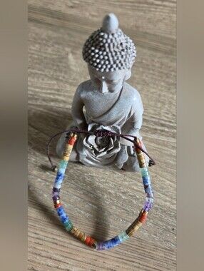 🌈 Chakra Beaded Adjustable Bracelet | Boho Crystal-Inspired Jewelry 🌈